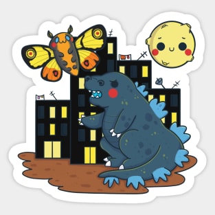 Godzilla vs Mothra Sticker